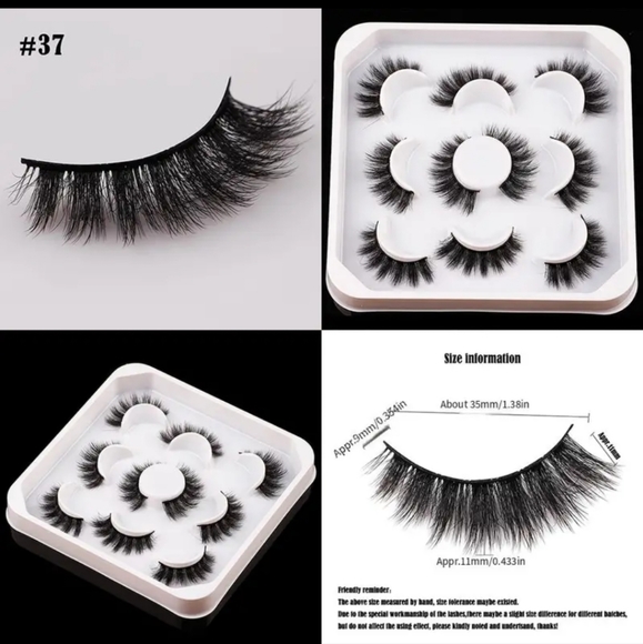 2 for $18 New 5 Pairs Thick Butter Soft Faux Fur Eyelashes - Picture 2 of 2